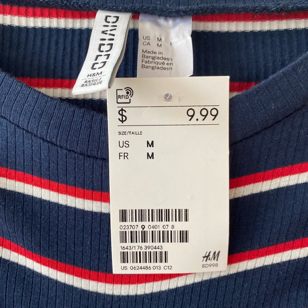 NWT Divided Ribbed Striped Tee - Picture 4 of 4
